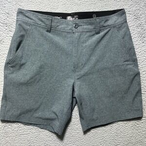 Psycho Tuna‎ Chino Shorts Mens Size 34 4 Way Stretch Heather Green Fishing Board